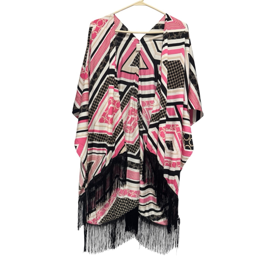 Cato fringe Aztec kimono OSFM